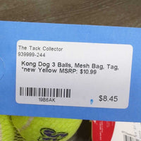 Dog 3 Balls, Mesh Bag, Tag, *new
