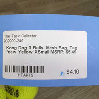 Dog 3 Balls, Mesh Bag, Tag, *new

