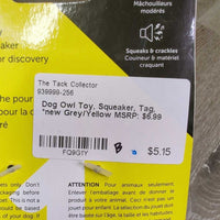 Dog Owl Toy, Squeaker, Tag, *new
