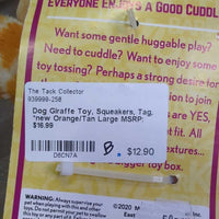 Dog Giraffe Toy, Squeakers, Tag, *new
