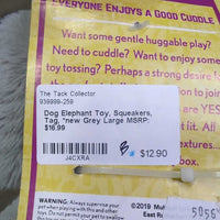 Dog Elephant Toy, Squeakers, Tag, *new

