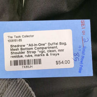 "All-in-One" Duffel Bag, Mesh Bottom Compartment, Shoulder Strap *vgc, clean, mnr residue, rubs, marks & frays
