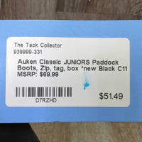 JUNIORS Paddock Boots, Zip, tag, box *new

