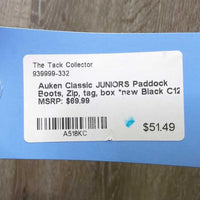 JUNIORS Paddock Boots, Zip, tag, box *new
