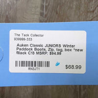 JUNIORS Winter Paddock Boots, Zip, tag, box *new
