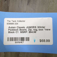 JUNIORS Winter Paddock Boots, Zip, tag, box *new
