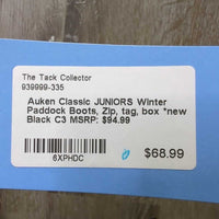 JUNIORS Winter Paddock Boots, Zip, tag, box *new

