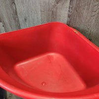 Plastic Corner Feeder *vgc/gc, clean, scratches, scuffs, chews, edge dents, mnr faded, residue, peeled label
