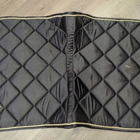 Satin Quilt Dressage Saddle Pad *vgc, clean, hairy, cut tabs, embroidered, mnr seam pulls
