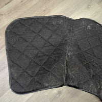 Satin Quilt Dressage Saddle Pad *vgc, clean, hairy, cut tabs, embroidered, mnr seam pulls

