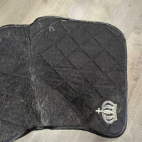 Satin Quilt Dressage Saddle Pad *vgc, clean, hairy, cut tabs, embroidered, mnr seam pulls
