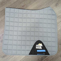 Thicl Quilt Dressage Saddle Pad *vgc, clean, hairy, edge frays, rubs & pills, seam puckers
