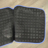 Satin Quilt Dressage Pad, set of 4 Polos, bag *vgc, clean, cut tabs, hair, mnr residue, rubs, v. mnr stains

