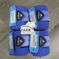 Satin Quilt Dressage Pad, set of 4 Polos, bag *vgc, clean, cut tabs, hair, mnr residue, rubs, v. mnr stains
