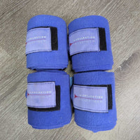 Satin Quilt Dressage Pad, set of 4 Polos, bag *vgc, clean, cut tabs, hair, mnr residue, rubs, v. mnr stains
