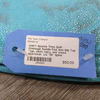 Sparkle Thick Quilt Dressage Saddle Pad, Non Slip Top *vgc, clean, hairy, mnr stains, creased
