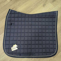 Thin Quilt Dressage Saddle Pad *gc, clean, v.hair, pills, snags, cut tabs
