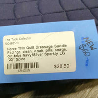 Thin Quilt Dressage Saddle Pad *gc, clean, v.hair, pills, snags, cut tabs
