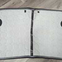 Thick Quilt Dressage Saddle Pad, 2x Piping *vgc/xc, clean, mnr hair, puckers, cut tabs
