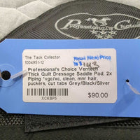 Thick Quilt Dressage Saddle Pad, 2x Piping *vgc/xc, clean, mnr hair, puckers, cut tabs
