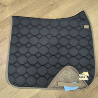Thick Quilt Dressage Saddle Pad *vgc, clean, rubs, pills, hair, dirt?residue, cut tabs, edge rubs
