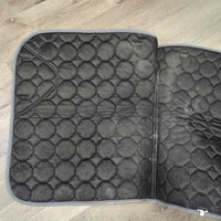 Thick Quilt Dressage Saddle Pad *vgc, clean, rubs, pills, hair, dirt?residue, cut tabs, edge rubs
