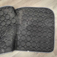 Thick Quilt Dressage Saddle Pad *vgc, clean, rubs, pills, hair, dirt?residue, cut tabs, edge rubs
