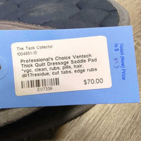 Thick Quilt Dressage Saddle Pad *vgc, clean, rubs, pills, hair, dirt?residue, cut tabs, edge rubs
