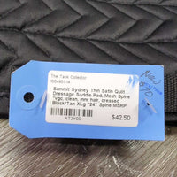 Thin Satin Quilt Dressage Saddle Pad, Mesh Spine *vgc, clean, mnr hair, creased
