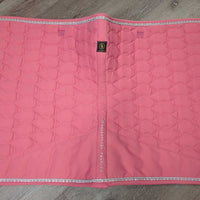 Quilt Dressage Pad, piping, bling, Faux Fur Bell Boots, 4 Polo Wraps, Bag *vgc, clean, hair, mnr dirt, stains, rubs, threads, cut tabs
