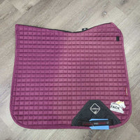 Suede Quilt Dressage Pad, Front & Hind Closed Boot Set *vgc, clean, cut tabs, hair, mnr dirt, rubs, v. mnr holey edges

