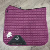 Suede Quilt Dressage Pad, Front & Hind Closed Boot Set *vgc, clean, cut tabs, hair, mnr dirt, rubs, v. mnr holey edges
