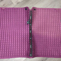 Suede Quilt Dressage Pad, Front & Hind Closed Boot Set *vgc, clean, cut tabs, hair, mnr dirt, rubs, v. mnr holey edges
