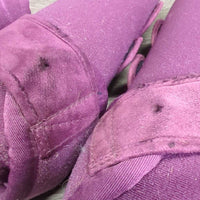 Suede Quilt Dressage Pad, Front & Hind Closed Boot Set *vgc, clean, cut tabs, hair, mnr dirt, rubs, v. mnr holey edges

