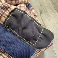 Lined Rainsheet, 2 legs *gc, v.faded, clean, repairs, sm holes, mnr wpf, rubs & hairy, older
