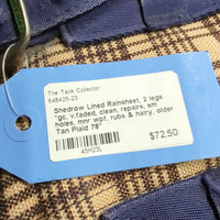 Lined Rainsheet, 2 legs *gc, v.faded, clean, repairs, sm holes, mnr wpf, rubs & hairy, older

