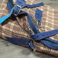 Med Winter Blanket, x2 legs *gc/fair, faded, clean, discolored, rubs, sm holes, mnr wpf, frayed, pills, residue, repairs
