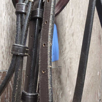 Rsd/FS Padded Bridle, Rsd/FS Braided Reins *xc//vgc, clean, mnr rubs, edge scrapes & scuffs, tight keeper
