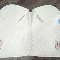 Quilt Cotton/Terry Cloth Jumper, "breederdirect.net" *gc, clean, older, mnr stains, dingy, puckers, rubs, hair
