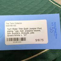 Thin Quilt Jumper Pad, piping *vgc, hair, popped seams, mnr puckers, threads, pills

