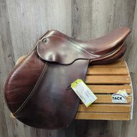 17 XW *6.5" Stubben Edelweiss Close Contact Saddle, Green Fleece Cover, Wool Flocking, Med Front Blocks, Flaps: 14.25"L x 12.5W *No Serial #
