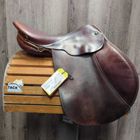 17 XW *6.5" Stubben Edelweiss Close Contact Saddle, Green Fleece Cover, Wool Flocking, Med Front Blocks, Flaps: 14.25"L x 12.5W *No Serial #
