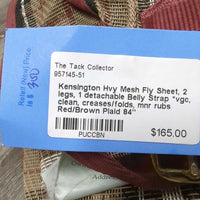 Hvy Mesh Fly Sheet, 2 legs, 1 detachable Belly Strap *vgc, clean, creases/folds, mnr rubs
