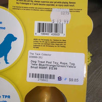 Dog Treat Pod Toy, Rope, Tag, *new
