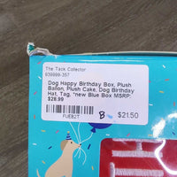 Dog Happy Birthday Box, Plush Ballon, Plush Cake, Dog Birthday Hat, Tag, *new
