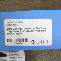 Dog Ball Toy, Glows In The Dark, Tag, *new
