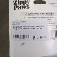 Dog Plush Racoon Toy, Squeaks, Tag, *new

