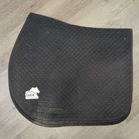 Thin Quilt Jumper Saddle Pad *gc/fair, clean & dirty, stains, hair, vfaded, cut tabs, edge rubs, holey/thin underside
