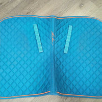 Thick Quilt Jumper Saddle Pad, Tabs,*gc, clean & dirty, mnr faded, hairy, edge rubs, residue?dirt, stains
