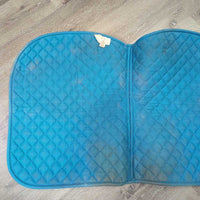 Thick Quilt Jumper Saddle Pad, Tabs,*gc, clean & dirty, mnr faded, hairy, edge rubs, residue?dirt, stains
